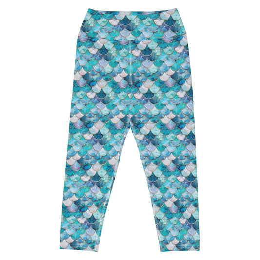 Salinity Swimwear Blue Lagoon Mermaid Capri Swim Leggings Capri Leggings