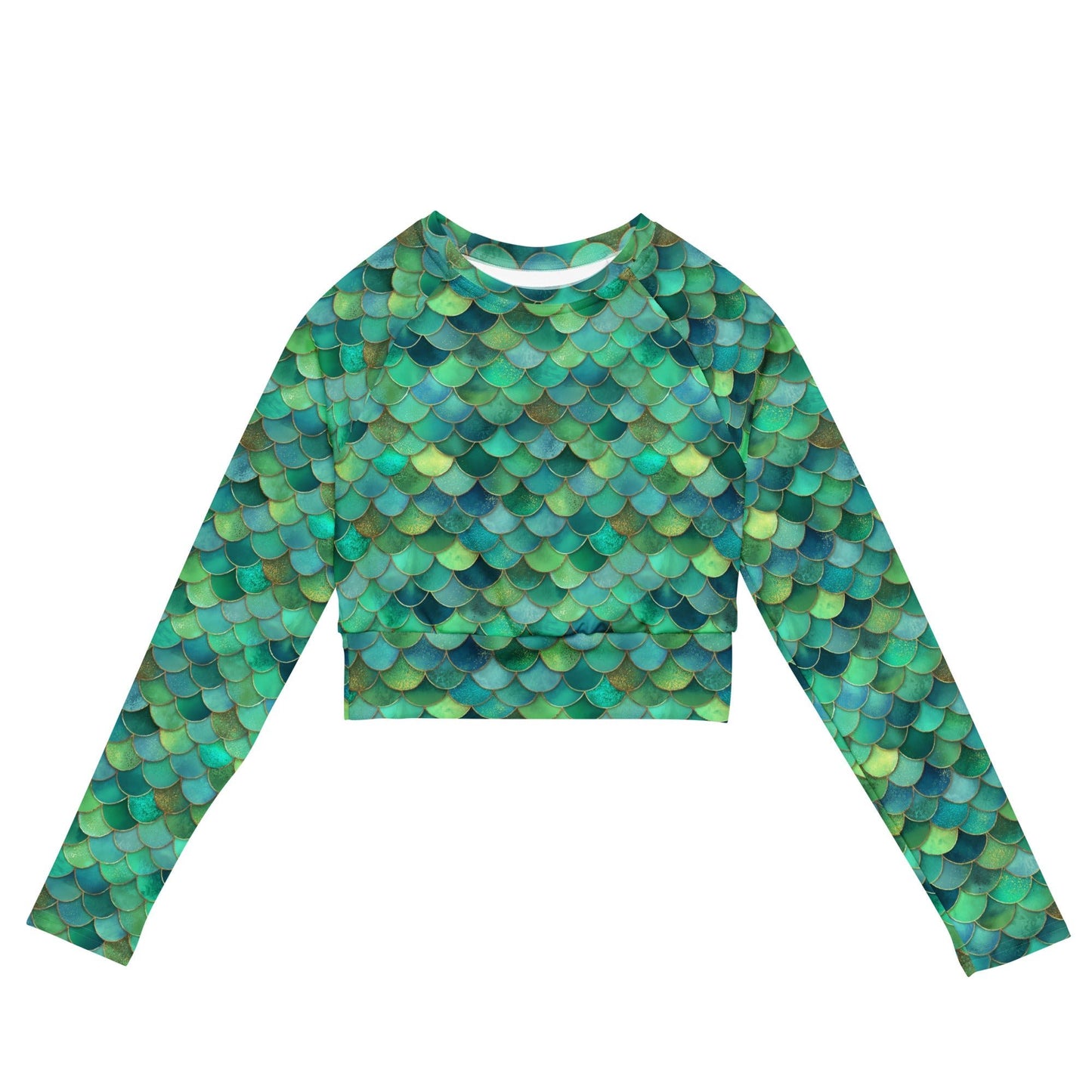 Salinity Swimwear Blue Lagoon Mermaid Eco Cropped Rash Guard Cropped Rash Guard