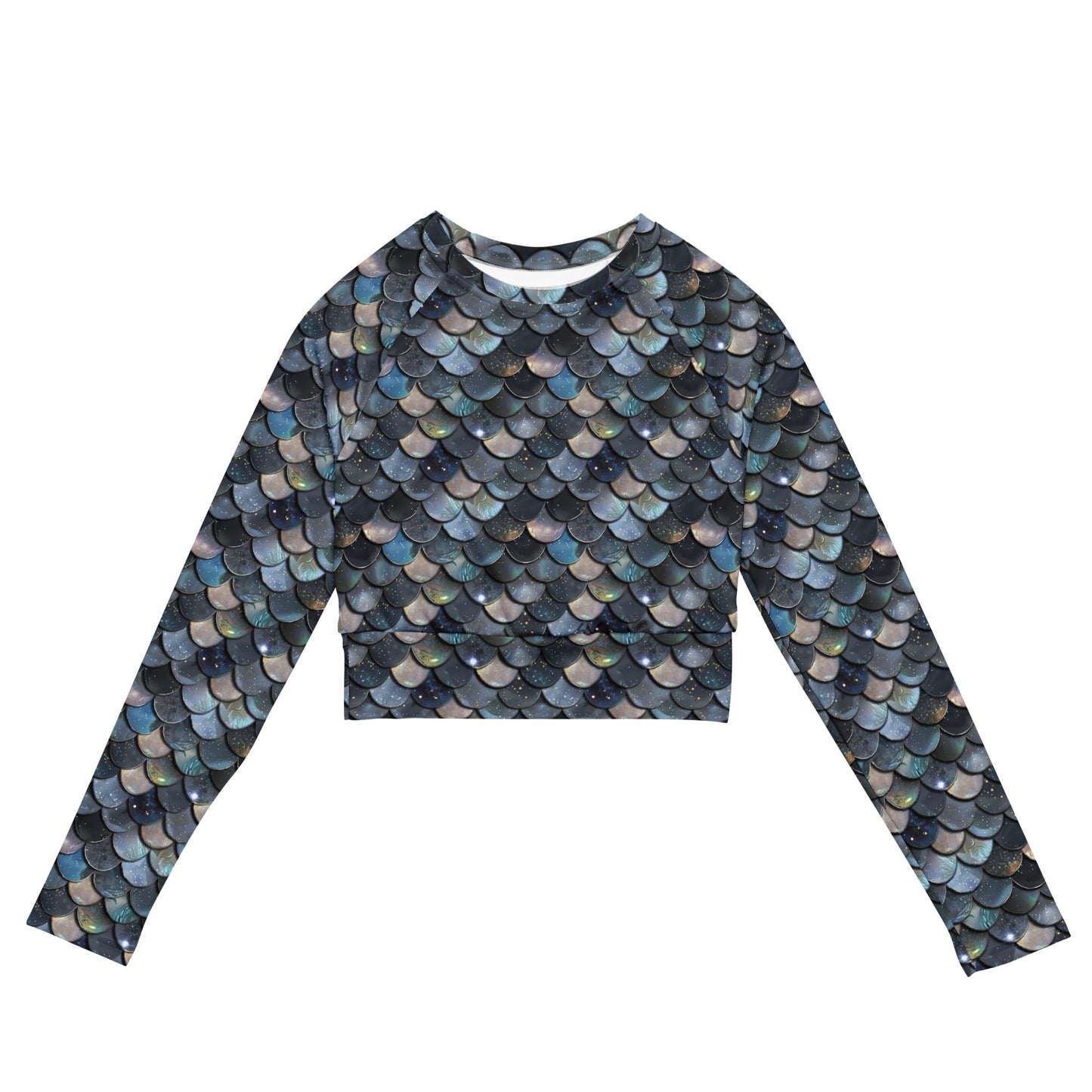 Salinity Swimwear Blue Lagoon Mermaid Eco Cropped Rash Guard Cropped Rash Guard