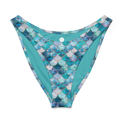 Salinity Swimwear Blue Lagoon Mermaid Eco High - Leg Cheeky Bikini Bottom Bikini Bottom