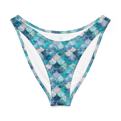 Salinity Swimwear Blue Lagoon Mermaid Eco High - Leg Cheeky Bikini Bottom Bikini Bottom