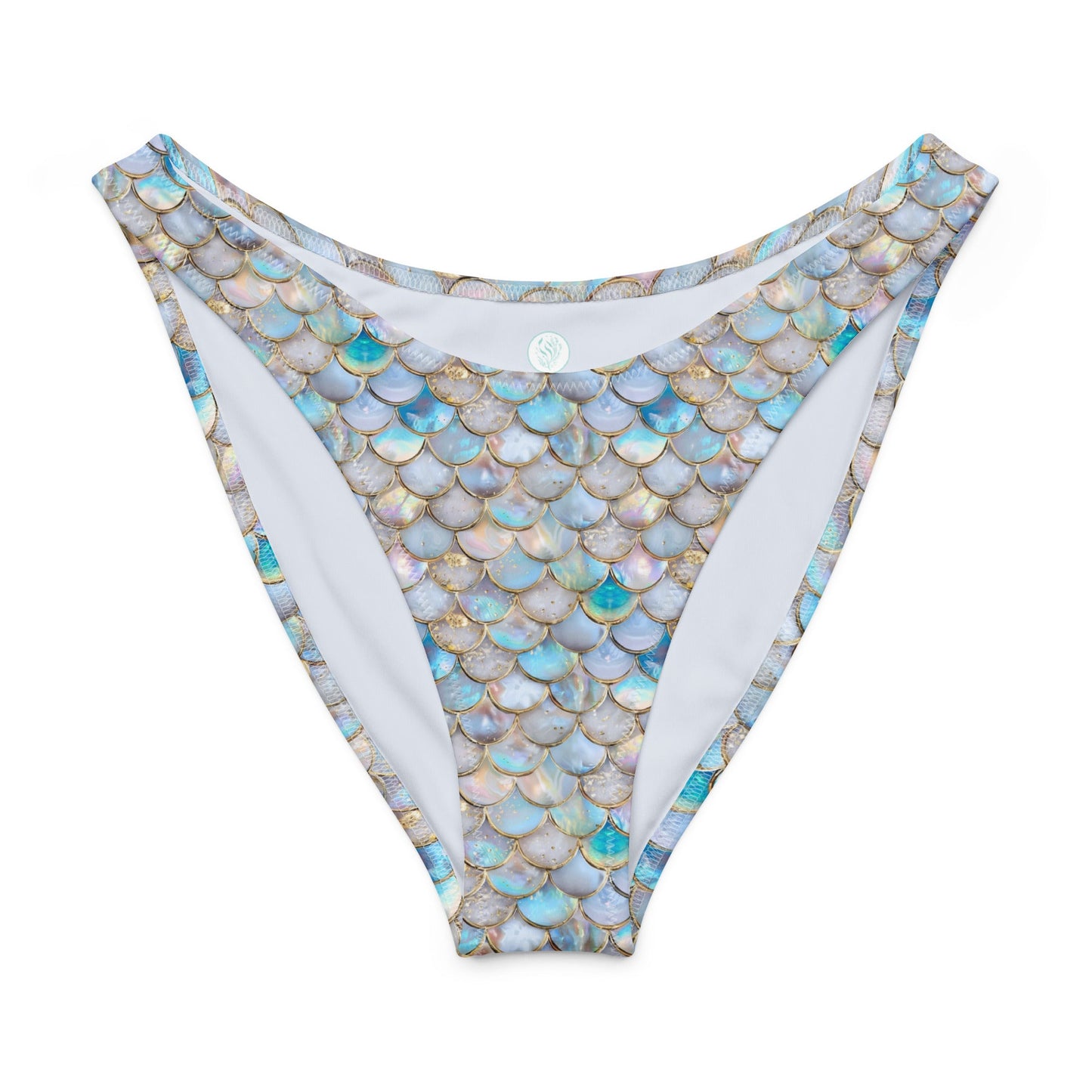 Salinity Swimwear Blue Lagoon Mermaid Eco High - Leg Cheeky Bikini Bottom Bikini Bottom