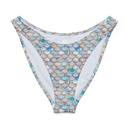 Salinity Swimwear Blue Lagoon Mermaid Eco High - Leg Cheeky Bikini Bottom Bikini Bottom