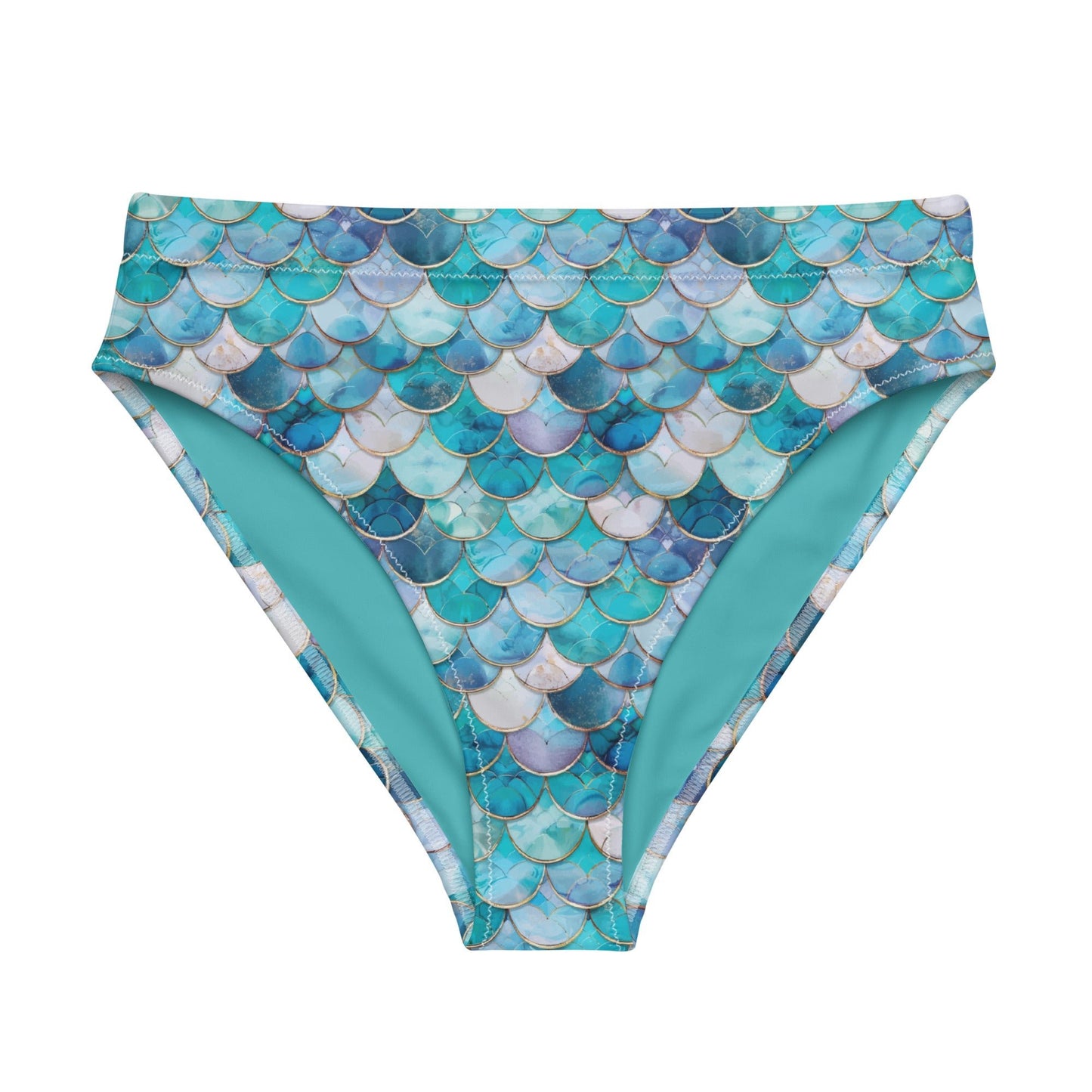 Salinity Swimwear Blue Lagoon Mermaid Eco High - Waisted Bikini Bottom Bikini Bottom