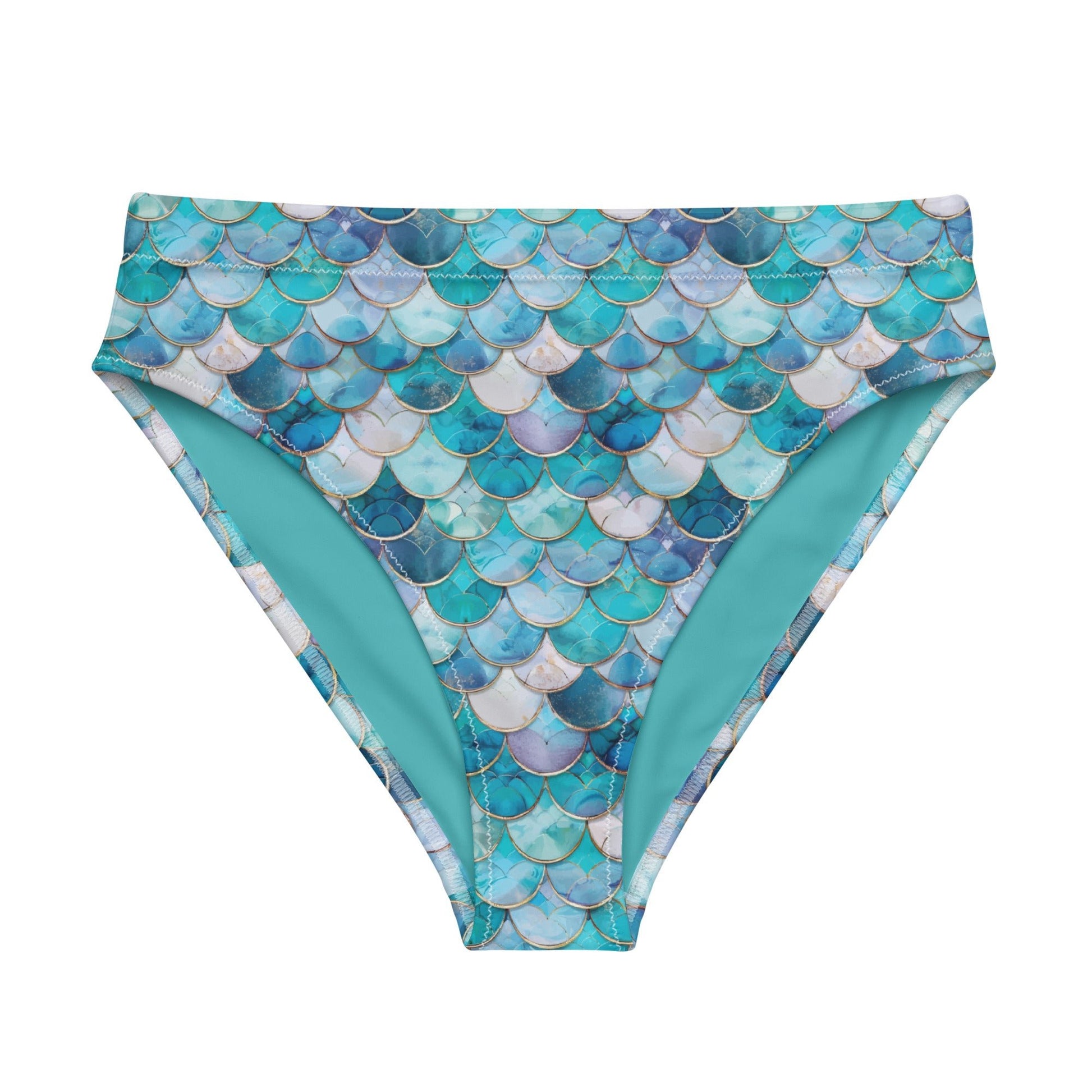 Salinity Swimwear Blue Lagoon Mermaid Eco High - Waisted Bikini Bottom Bikini Bottom