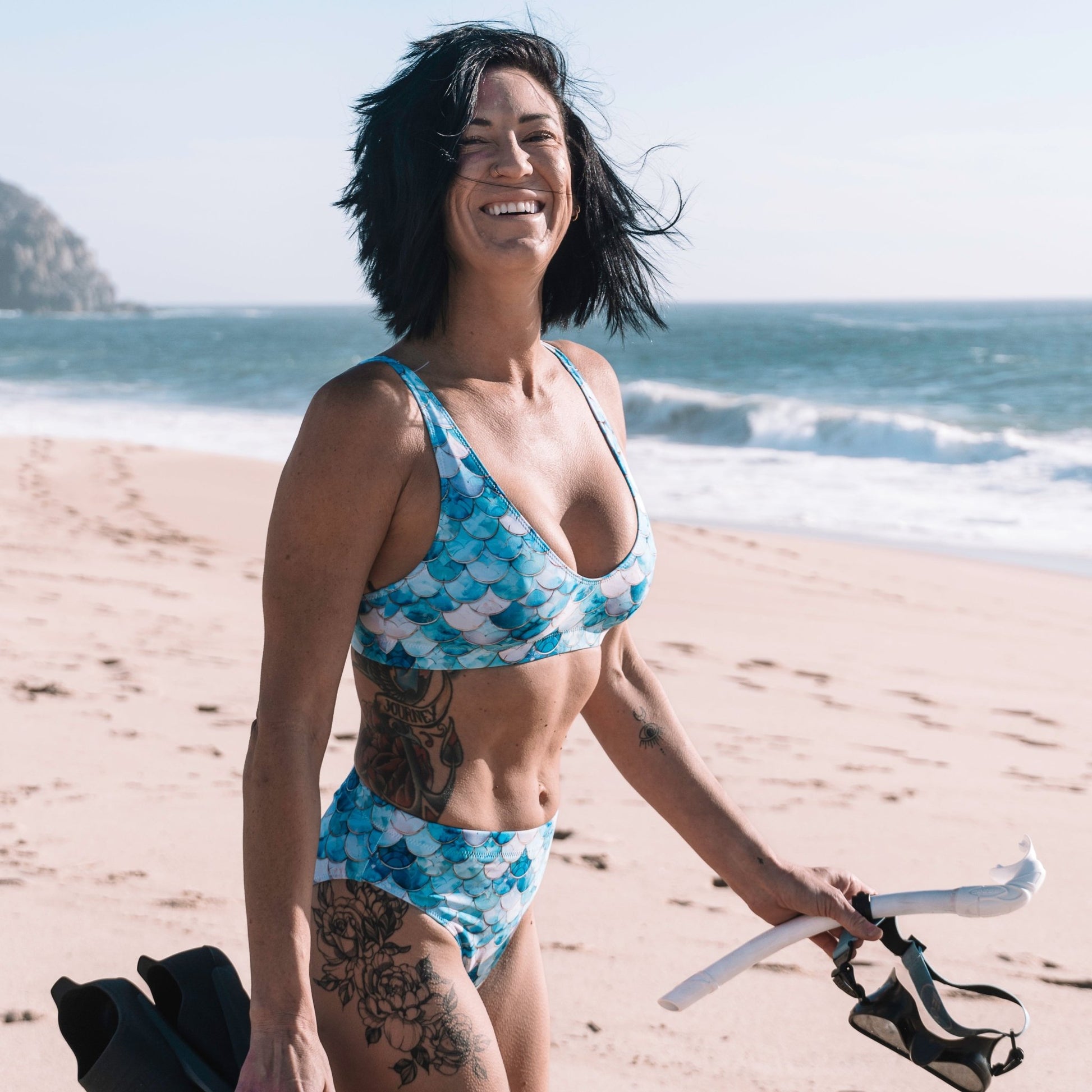 Salinity Swimwear Blue Lagoon Mermaid Eco High - Waisted Bikini Set Bikini Set
