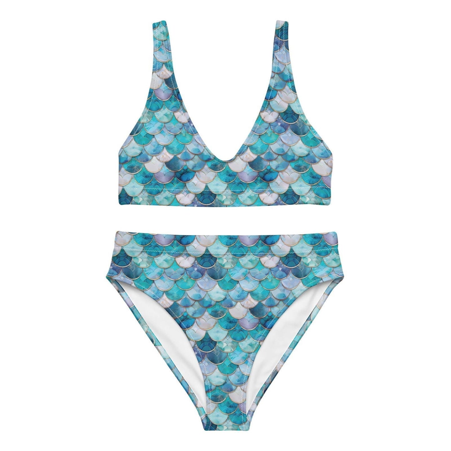 Salinity Swimwear Blue Lagoon Mermaid Eco High - Waisted Bikini Set Bikini Set