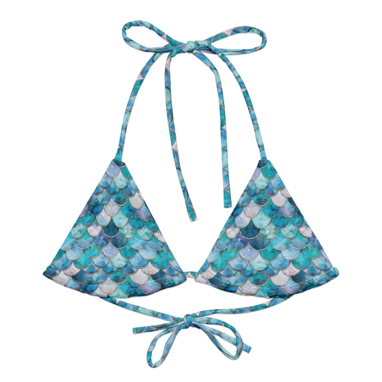 Salinity Swimwear Blue Lagoon Mermaid Eco String Bikini Top Bikini Top