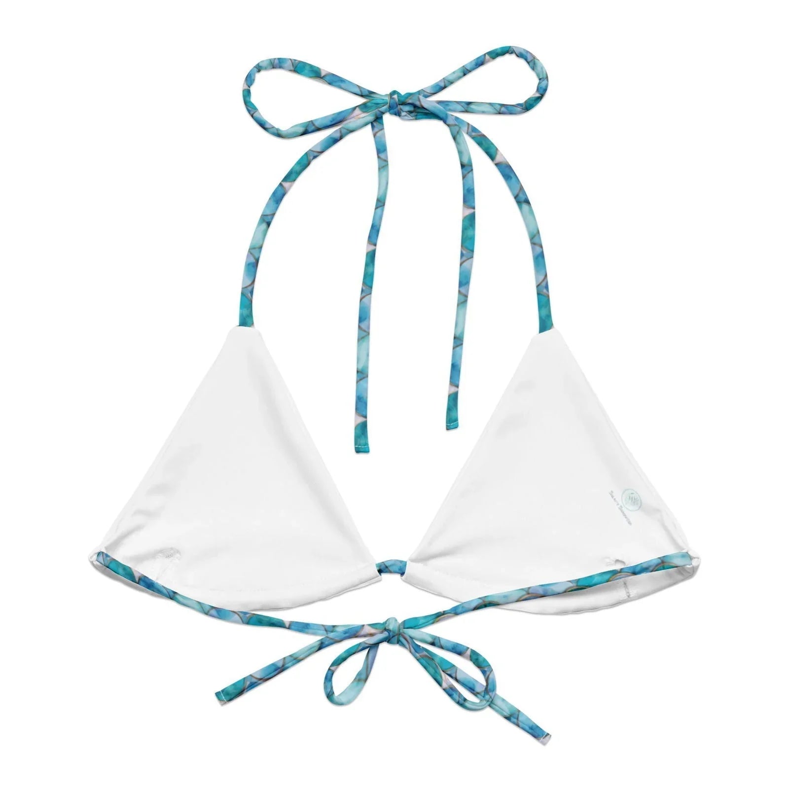 Blue Lagoon Mermaid Eco String Bikini Top - Salinity Swimwear