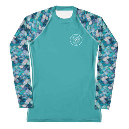 Salinity Swimwear Blue Lagoon Mermaid Women's Rash Guard Solid Rash Guard