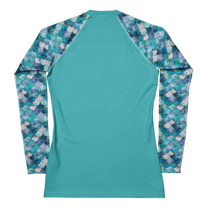 Salinity Swimwear Blue Lagoon Mermaid Women's Rash Guard Solid Rash Guard