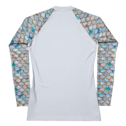 Salinity Swimwear Blue Lagoon Mermaid Women's Rash Guard Solid Rash Guard