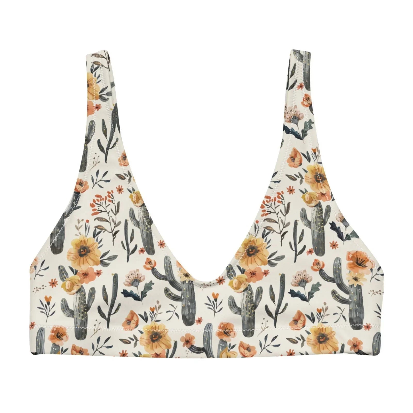 Cactus Sunflower Eco Bikini Top - Salinity Swimwear