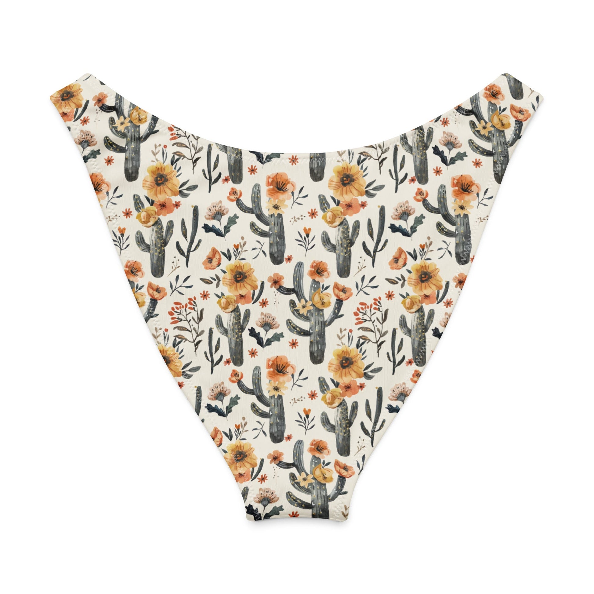 Salinity Swimwear Cactus Sunflower Eco High - Leg Cheeky Bikini Bottom Bikini Bottom