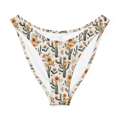 Salinity Swimwear Cactus Sunflower Eco High - Leg Cheeky Bikini Bottom Bikini Bottom