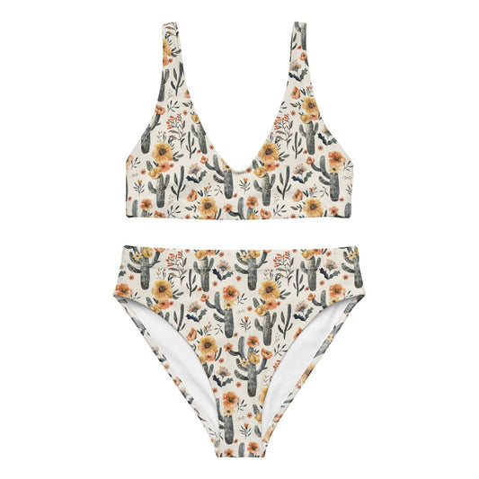 Salinity Swimwear Cactus Sunflower Eco High - Waisted Bikini Set Bikini Set