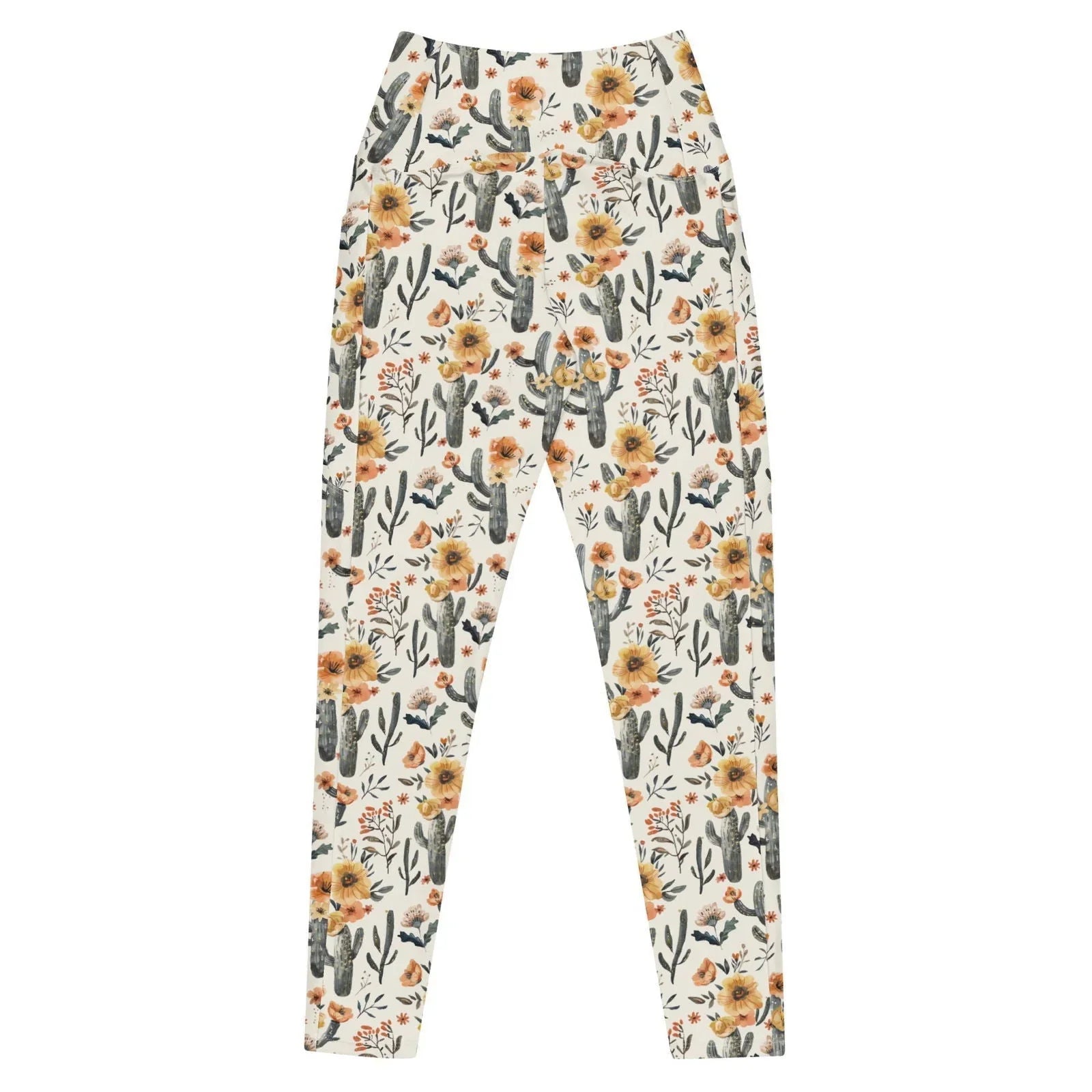 Cactus Sunflower Eco Swim Leggings With Pockets - Salinity Swimwear