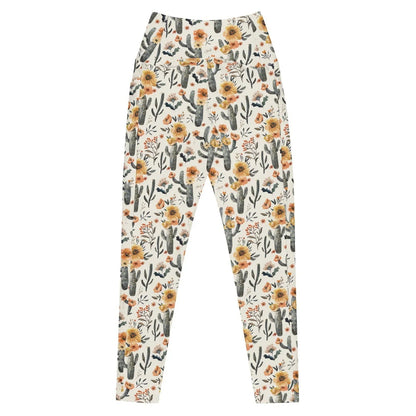 Cactus Sunflower Eco Swim Leggings With Pockets - Salinity Swimwear