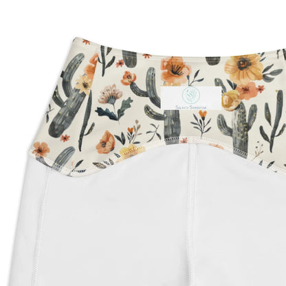 Cactus Sunflower Eco Swim Leggings With Pockets - Salinity Swimwear