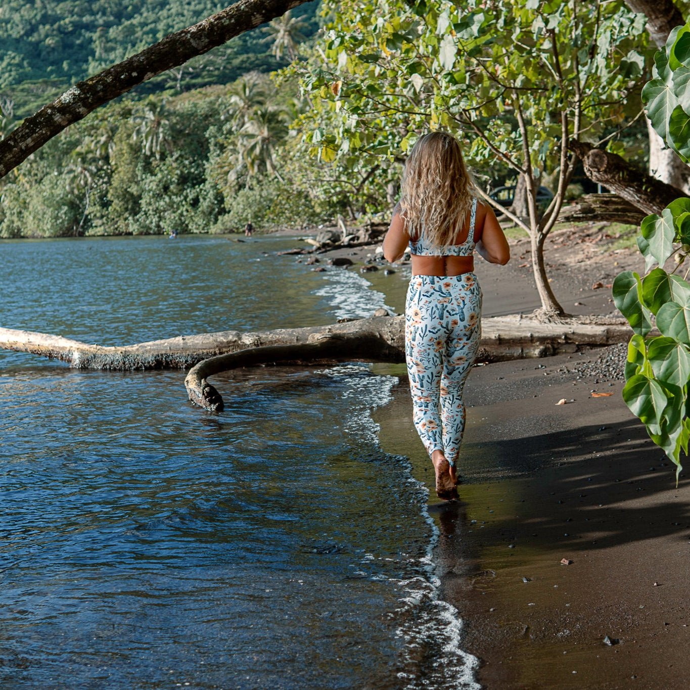 Cactus Sunflower Eco Swim Leggings With Pockets - Salinity Swimwear