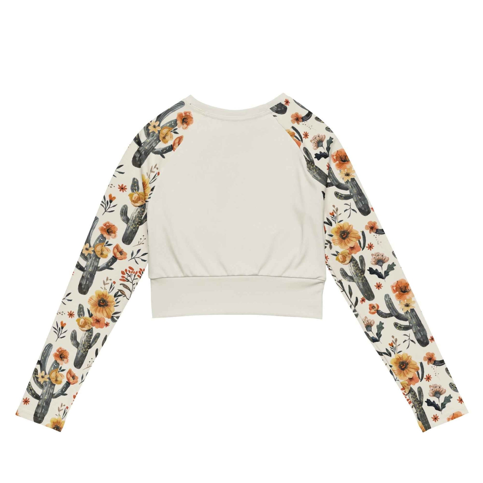 Salinity Swimwear Cactus Sunflower Long Sleeve Eco Cropped Rash Guard Solid Cropped Rash Guard