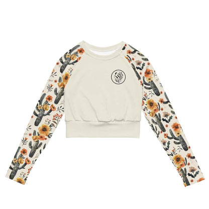Salinity Swimwear Cactus Sunflower Long Sleeve Eco Cropped Rash Guard Solid Cropped Rash Guard