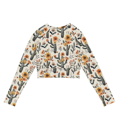 Salinity Swimwear Cactus Sunflower Long Sleeve Eco Cropped Rash Guard Cropped Rash Guard