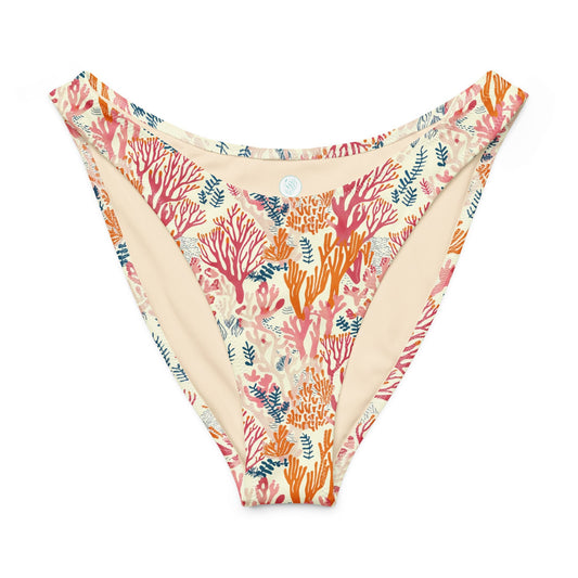 Salinity Swimwear Coral Reef Eco High - Leg Cheeky Bikini Bottom Bikini Bottom