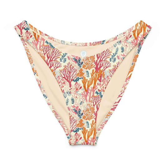 Salinity Swimwear Coral Reef Eco High - Leg Cheeky Bikini Bottom Bikini Bottom