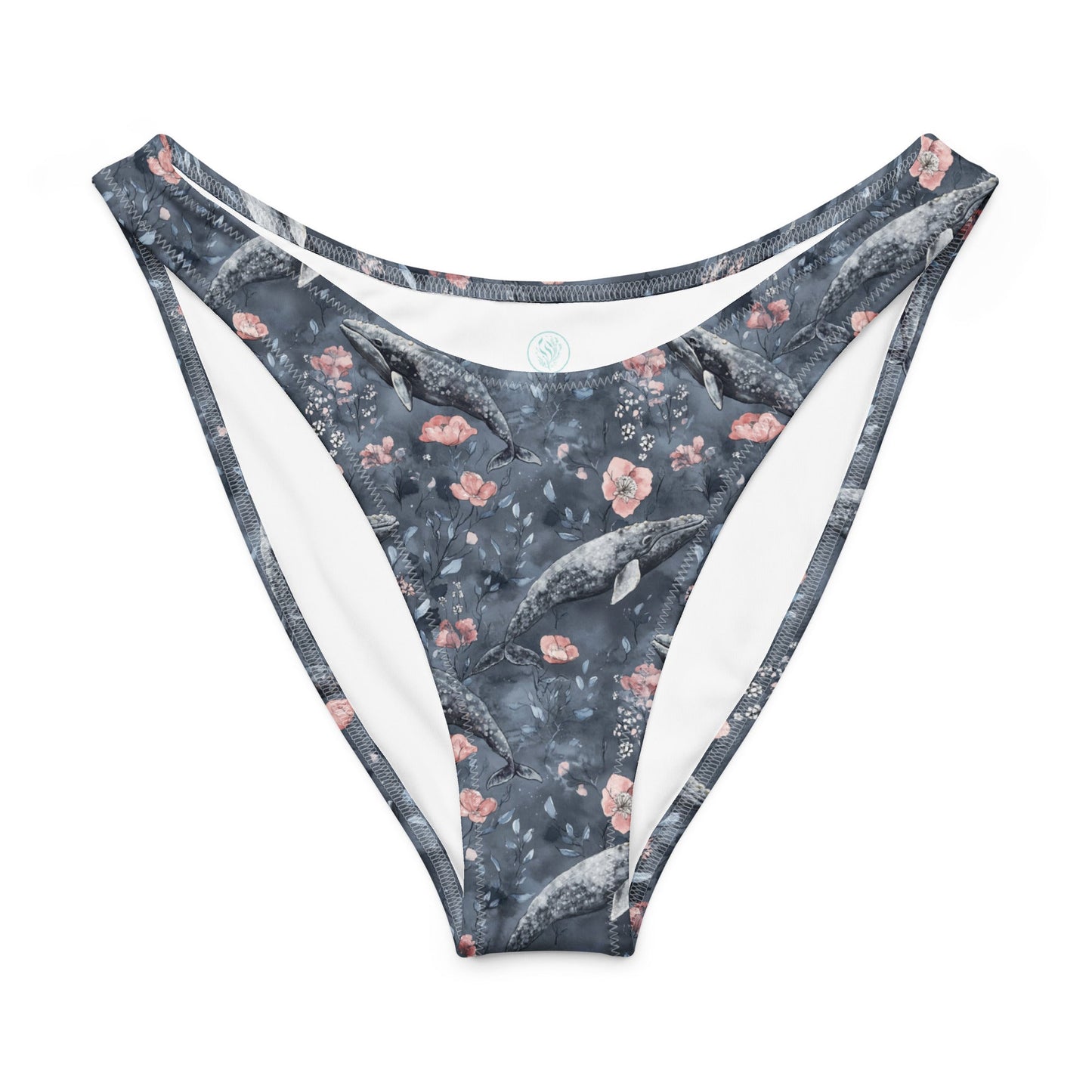 Salinity Swimwear Dusky Gray Whale Eco High - Leg Cheeky Bikini Bottom Bikini Bottom