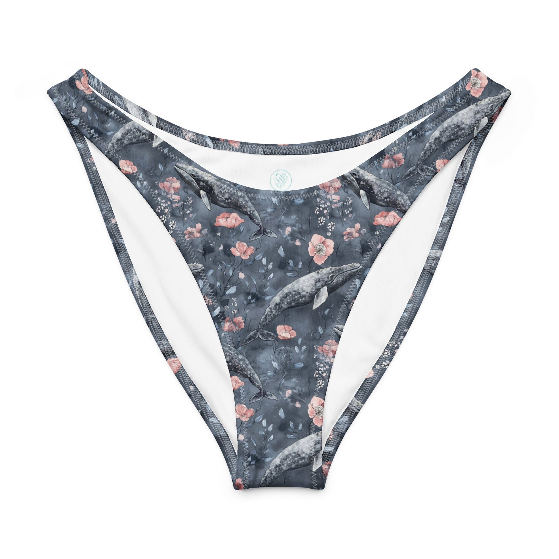 Salinity Swimwear Dusky Gray Whale Eco High - Leg Cheeky Bikini Bottom Bikini Bottom