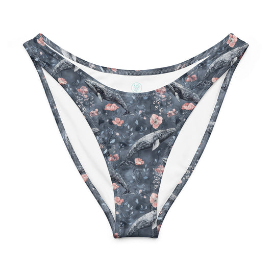 Salinity Swimwear Dusky Gray Whale Eco High - Leg Cheeky Bikini Bottom Bikini Bottom