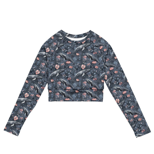 Salinity Swimwear Dusky Gray Whale Long Sleeve Eco Cropped Rash Guard Cropped Rash Guard