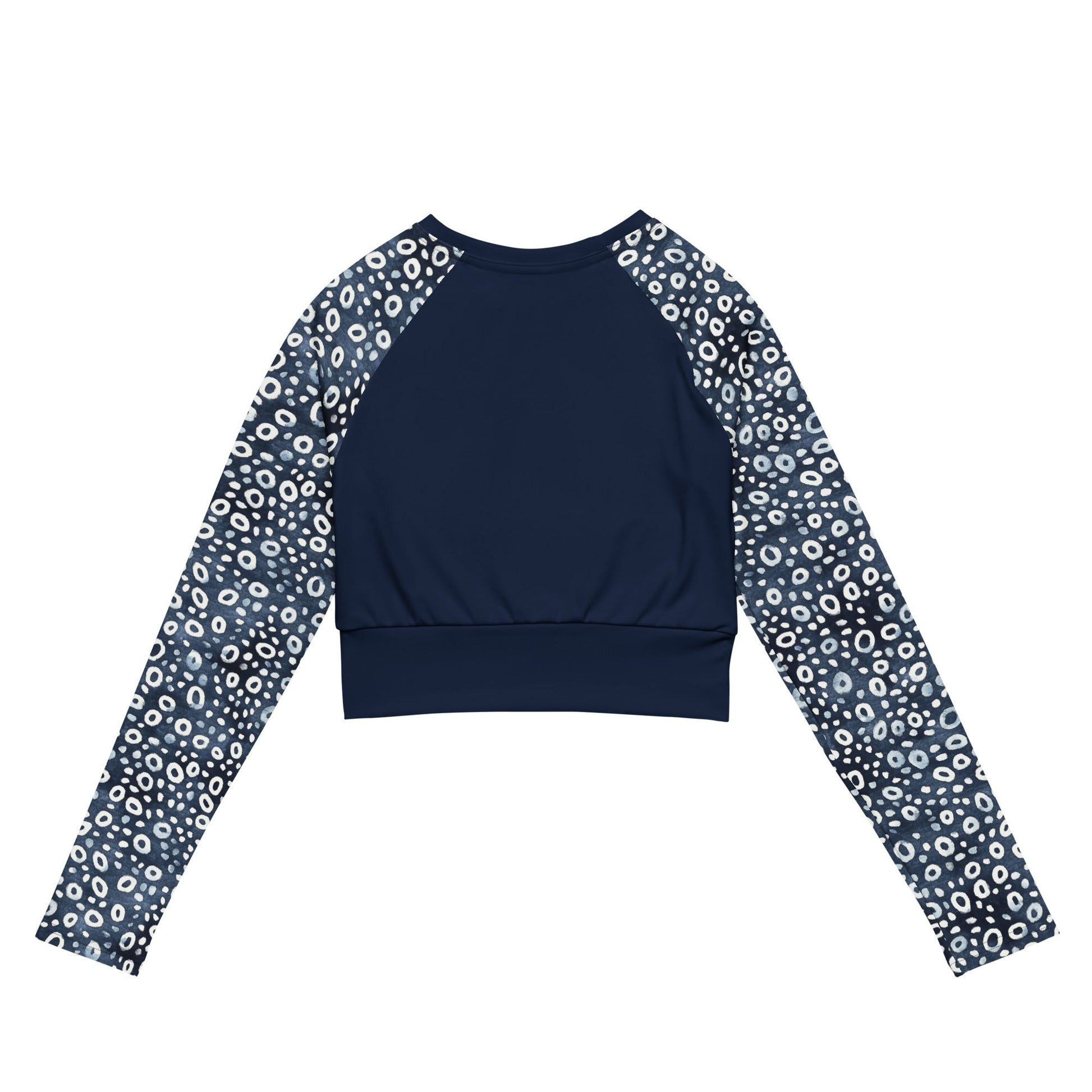 Salinity Swimwear Eagle Ray Spots Long Sleeve Eco Cropped Rash Guard Solid Cropped Rash Guard