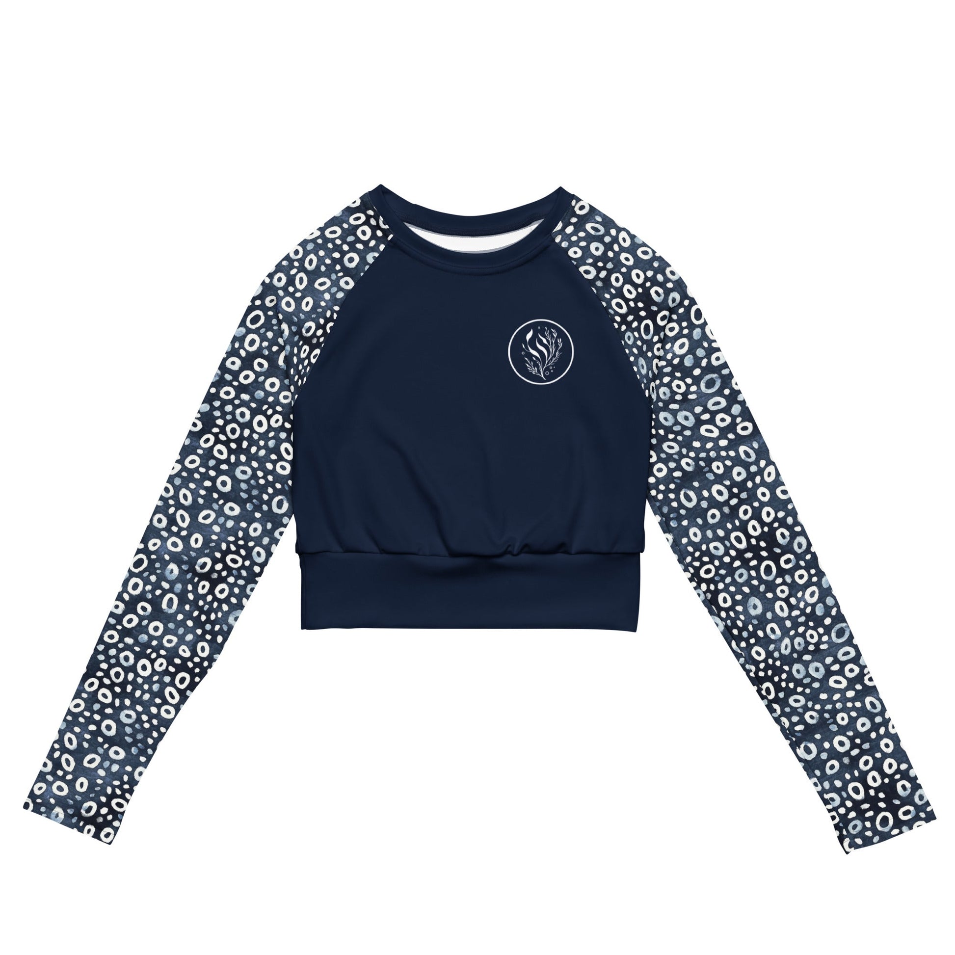 Salinity Swimwear Eagle Ray Spots Long Sleeve Eco Cropped Rash Guard Solid Cropped Rash Guard