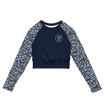 Salinity Swimwear Eagle Ray Spots Long Sleeve Eco Cropped Rash Guard Solid Cropped Rash Guard