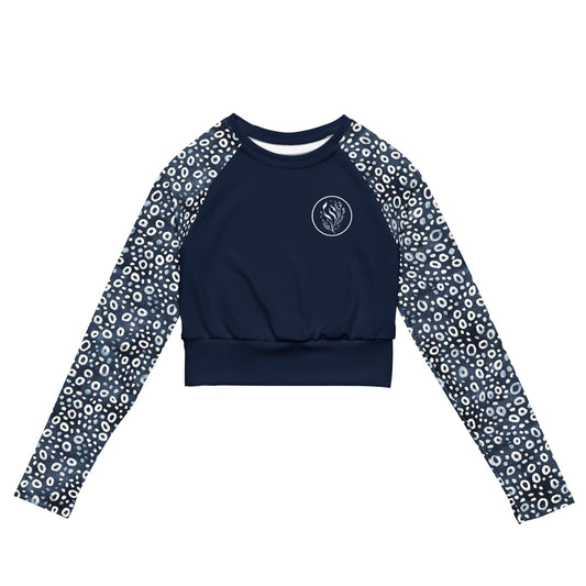 Salinity Swimwear Eagle Ray Spots Long Sleeve Eco Cropped Rash Guard Solid Cropped Rash Guard
