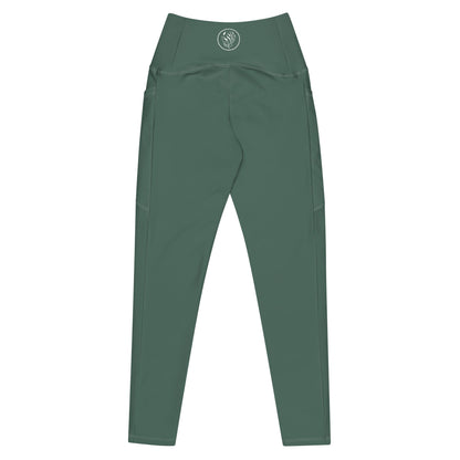 Salinity Swimwear Forest Green Eco Swim Leggings With Pockets Leggings