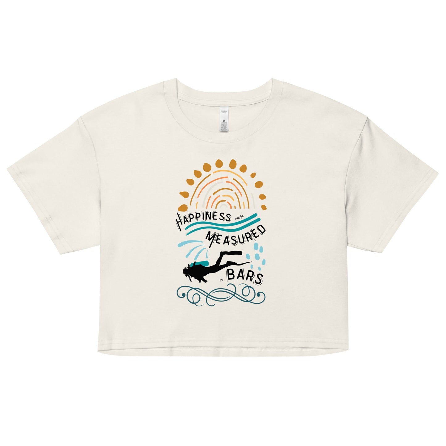 Salinity Swimwear Happiness Can Be Measured in Bars Women’s Crop Top T-Shirt