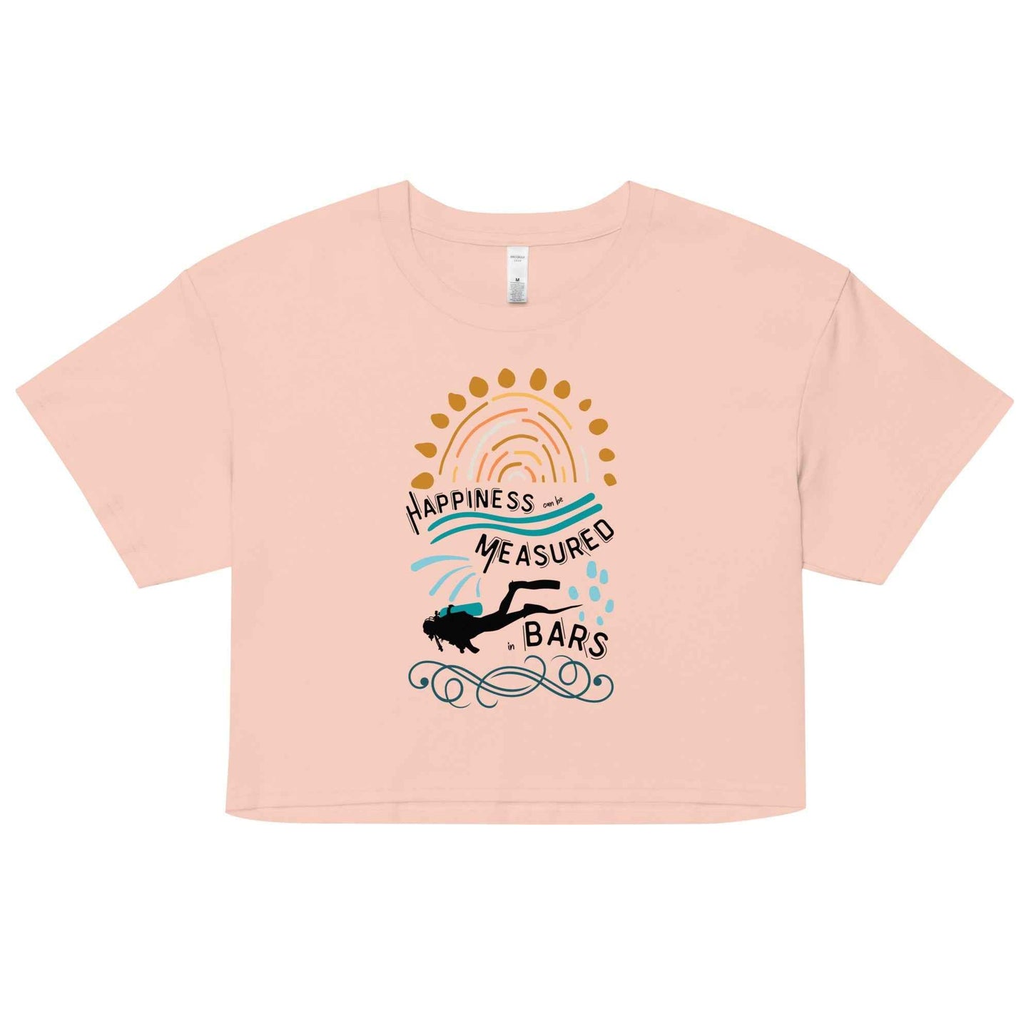 Salinity Swimwear Happiness Can Be Measured in Bars Women’s Crop Top T-Shirt