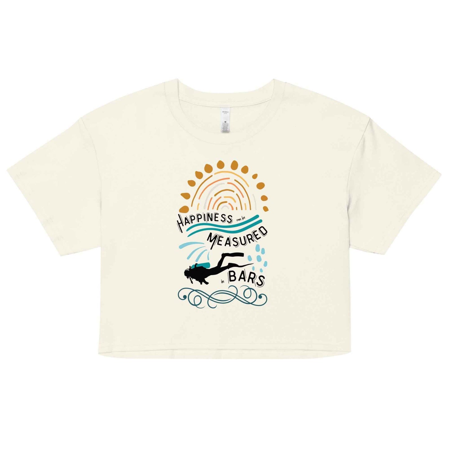 Salinity Swimwear Happiness Can Be Measured in Bars Women’s Crop Top T-Shirt