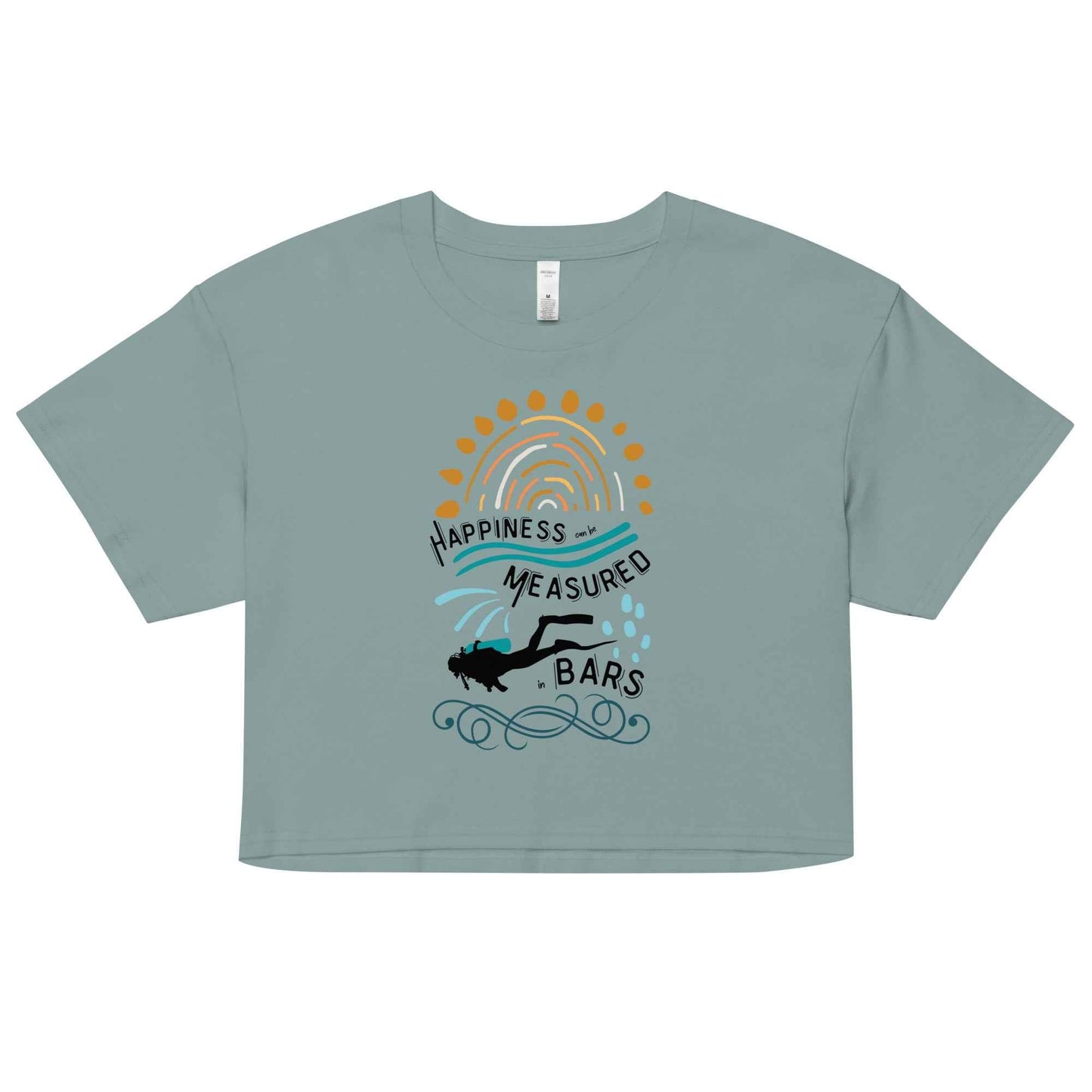 Salinity Swimwear Happiness Can Be Measured in Bars Women’s Crop Top T-Shirt