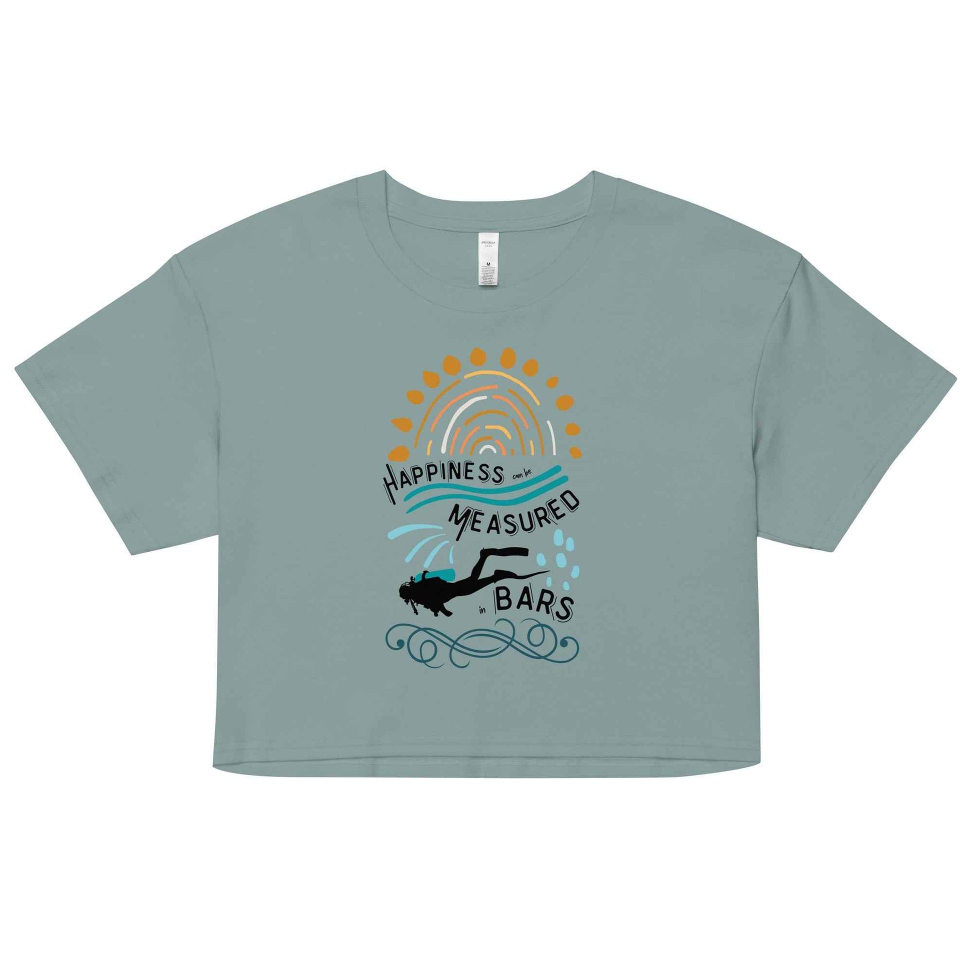 Salinity Swimwear Happiness Can Be Measured in Bars Women’s Crop Top T-Shirt