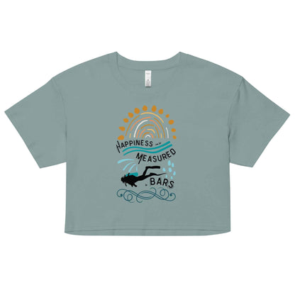 Salinity Swimwear Happiness Can Be Measured in Bars Women’s Crop Top T-Shirt