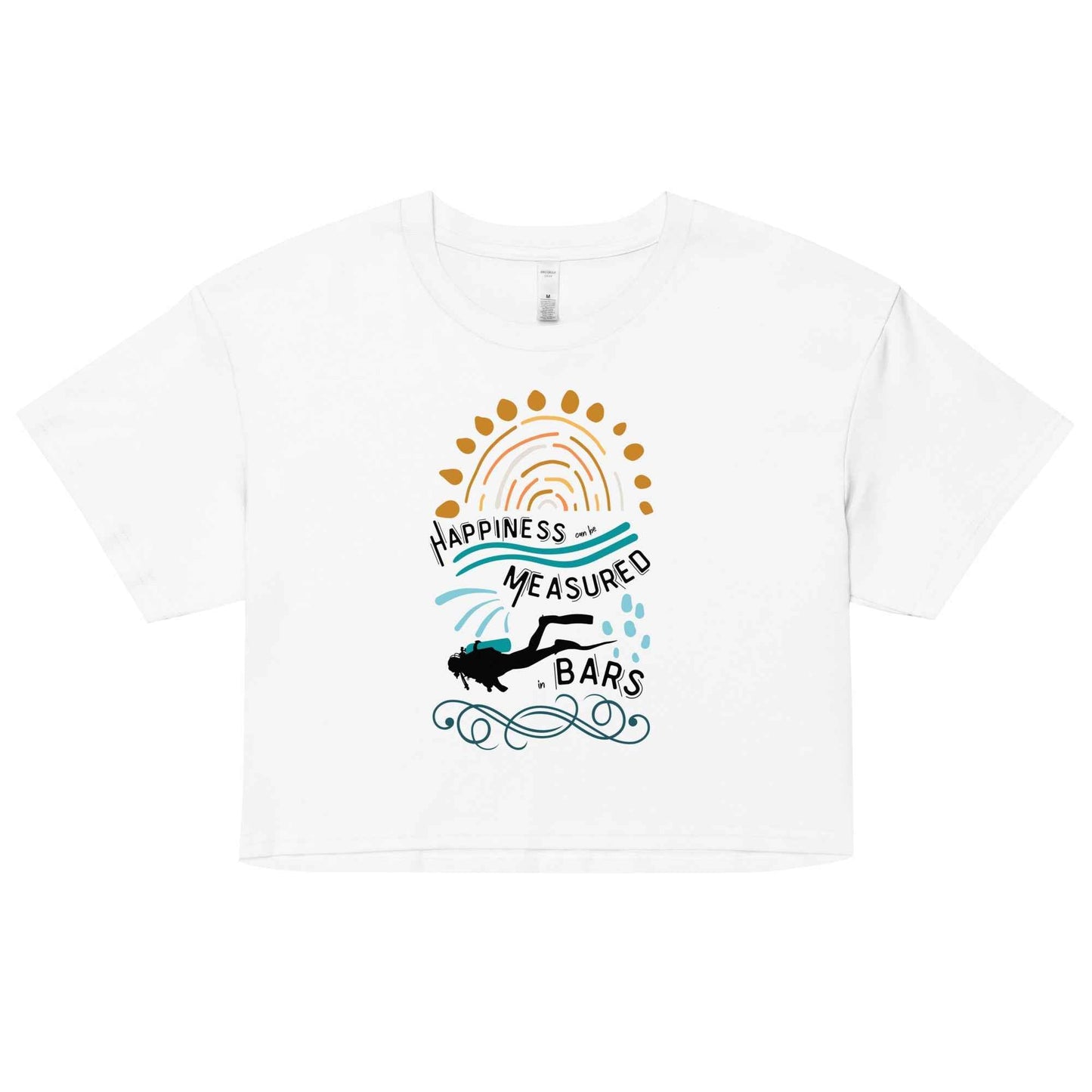 Salinity Swimwear Happiness Can Be Measured in Bars Women’s Crop Top T-Shirt