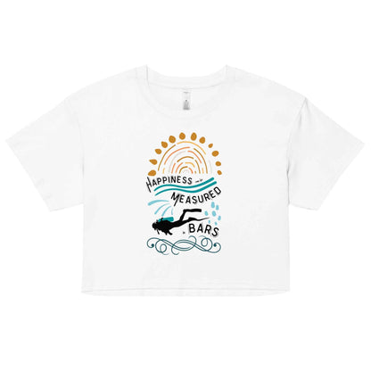 Salinity Swimwear Happiness Can Be Measured in Bars Women’s Crop Top T-Shirt