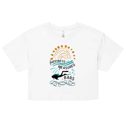 Salinity Swimwear Happiness Can Be Measured in Bars Women’s Crop Top T-Shirt