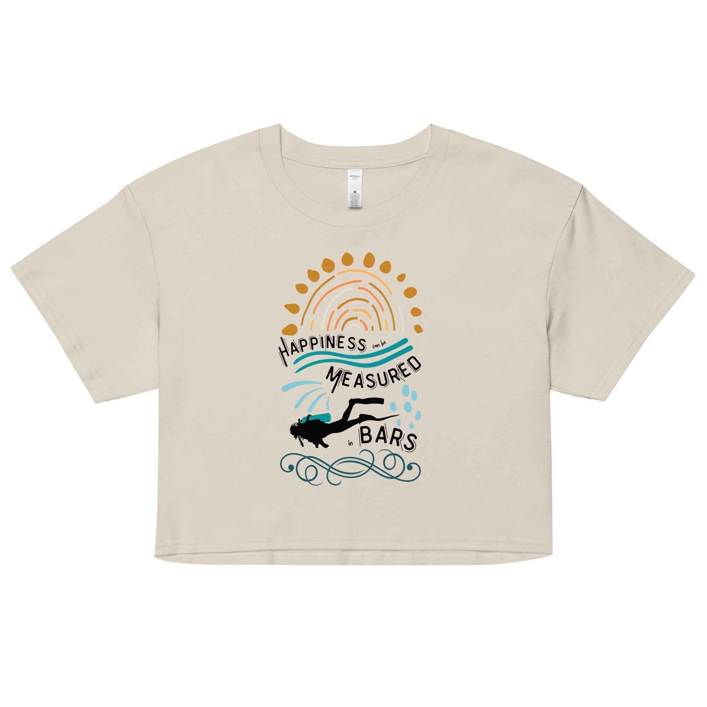 Salinity Swimwear Happiness Can Be Measured in Bars Women’s Crop Top T-Shirt