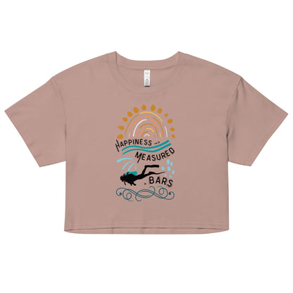 Salinity Swimwear Happiness Can Be Measured in Bars Women’s Crop Top T-Shirt