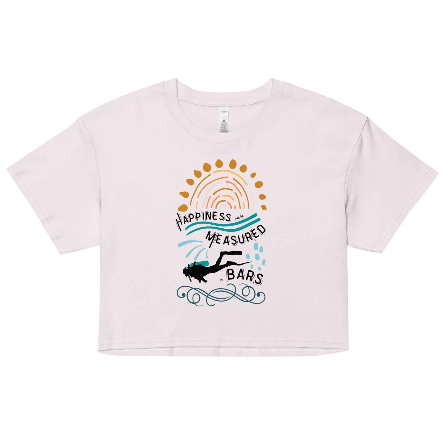 Salinity Swimwear Happiness Can Be Measured in Bars Women’s Crop Top T-Shirt